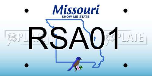RSA01 Missouri License Plate