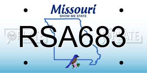 RSA683 Missouri License Plate