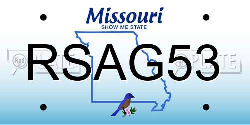RSAG53 Missouri License Plate