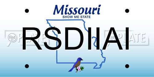 RSDIIAI Missouri License Plate