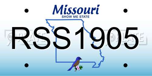 RSS1905 Missouri License Plate