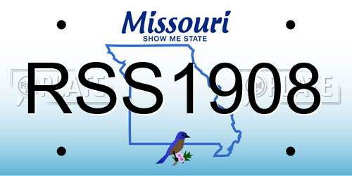 RSS1908 Missouri License Plate