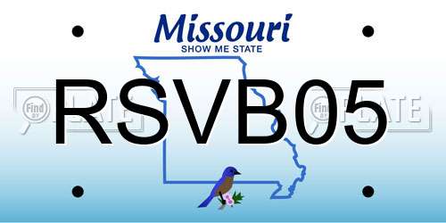 RSVB05 Missouri License Plate
