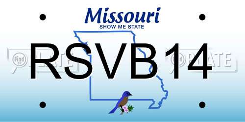 RSVB14 Missouri License Plate
