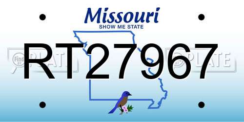 RT27967 Missouri License Plate
