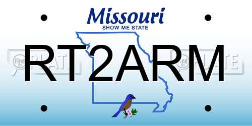RT2ARM Missouri License Plate