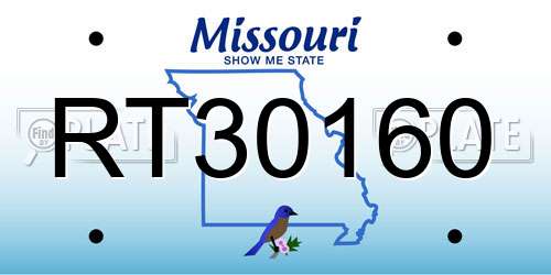 RT30160 Missouri License Plate
