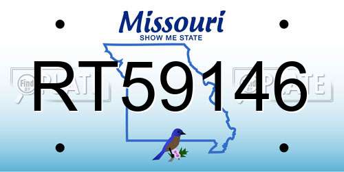 RT59146 Missouri License Plate
