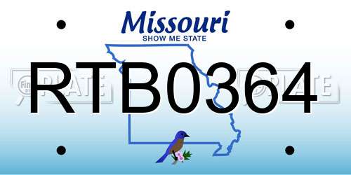 RTB0364 Missouri License Plate