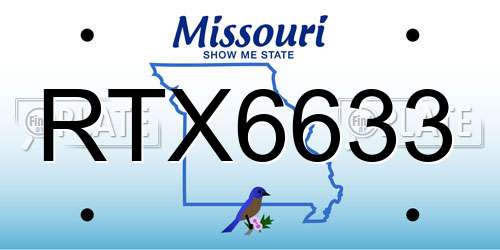 RTX6633 Missouri License Plate