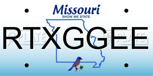 RTXGGEE Missouri License Plate