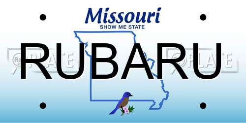 RUBARU Missouri License Plate