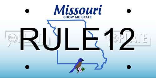 RULE12 Missouri License Plate