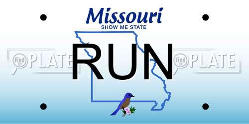 RUN Missouri License Plate