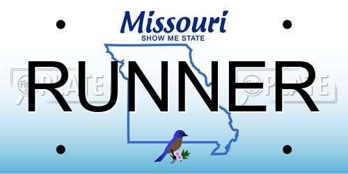 RUNNER Missouri License Plate