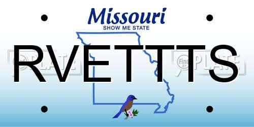 RVETTTS Missouri License Plate
