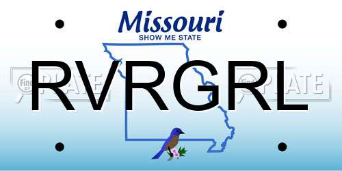 RVRGRL Missouri License Plate