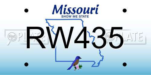 RW435 Missouri License Plate