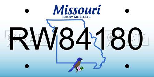 RW84180 Missouri License Plate