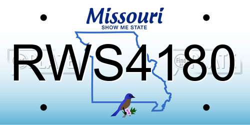 RWS4180 Missouri License Plate