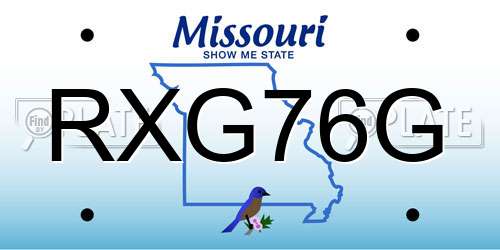 RXG76G Missouri License Plate