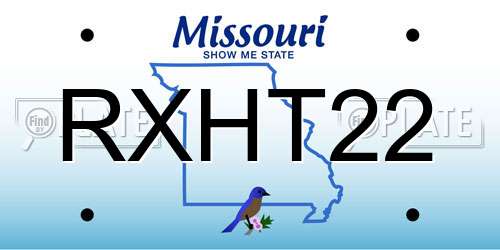 RXHT22 Missouri License Plate