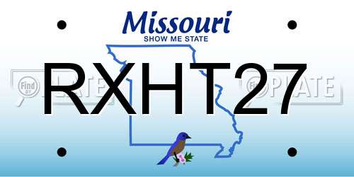 RXHT27 Missouri License Plate