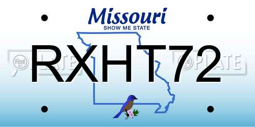 RXHT72 Missouri License Plate