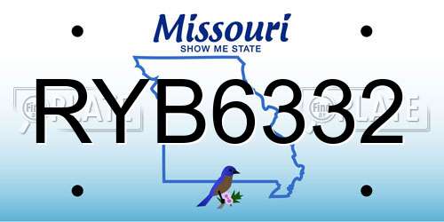RYB6332 Missouri License Plate