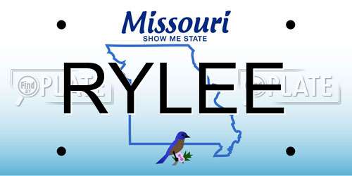 RYLEE Missouri License Plate