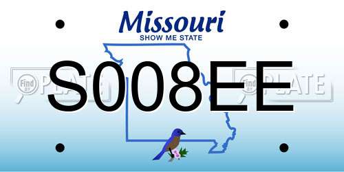 S008EE Missouri License Plate
