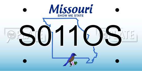 S011OS Missouri License Plate