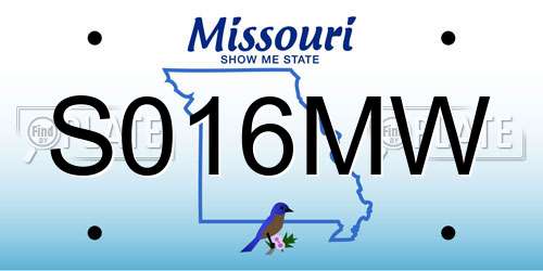 S016MW Missouri License Plate