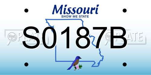 S0187B Missouri License Plate