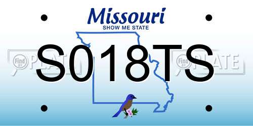 S018TS Missouri License Plate