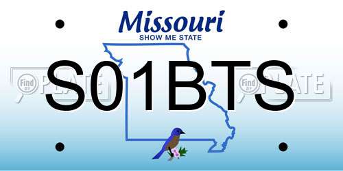 S01BTS Missouri License Plate