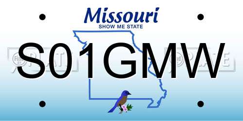 S01GMW Missouri License Plate