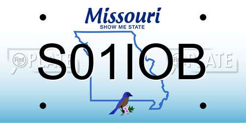 S01IOB Missouri License Plate