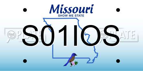 S01IOS Missouri License Plate