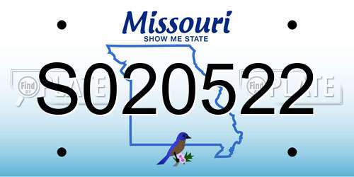 S020522 Missouri License Plate