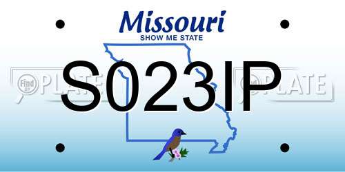 S023IP Missouri License Plate