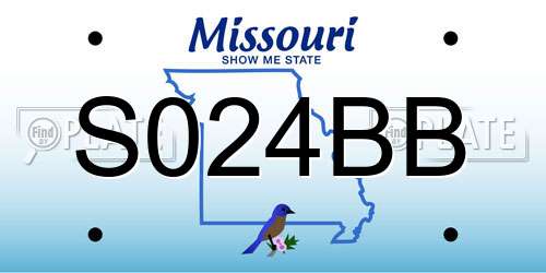 S024BB Missouri License Plate