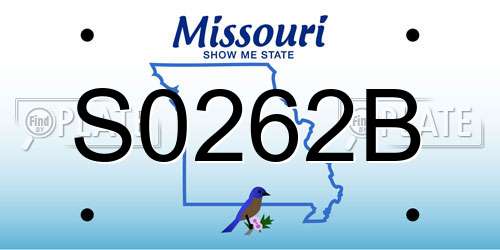 S0262B Missouri License Plate