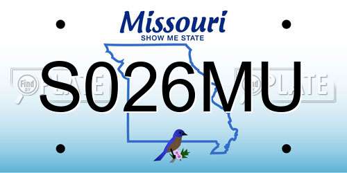 S026MU Missouri License Plate