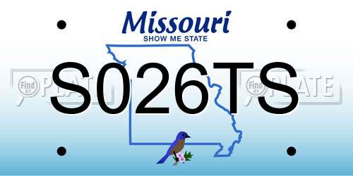 S026TS Missouri License Plate