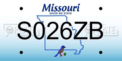 S026ZB Missouri License Plate