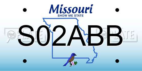 S02ABB Missouri License Plate