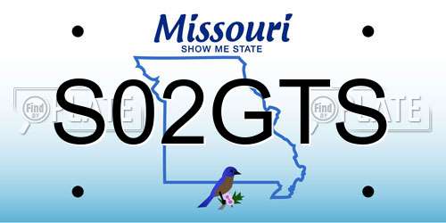 S02GTS Missouri License Plate