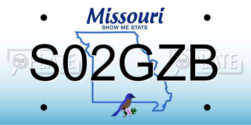 S02GZB Missouri License Plate