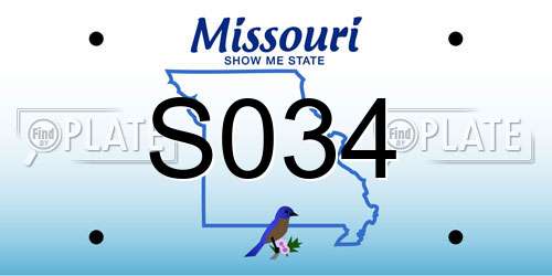 S034 Missouri License Plate
